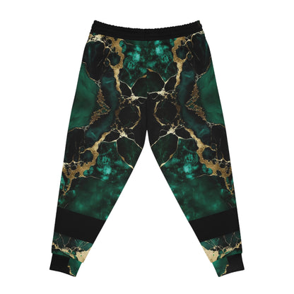 IN MY PRIME Green/Gold Marble Athletic Joggers-SMALL-3XL