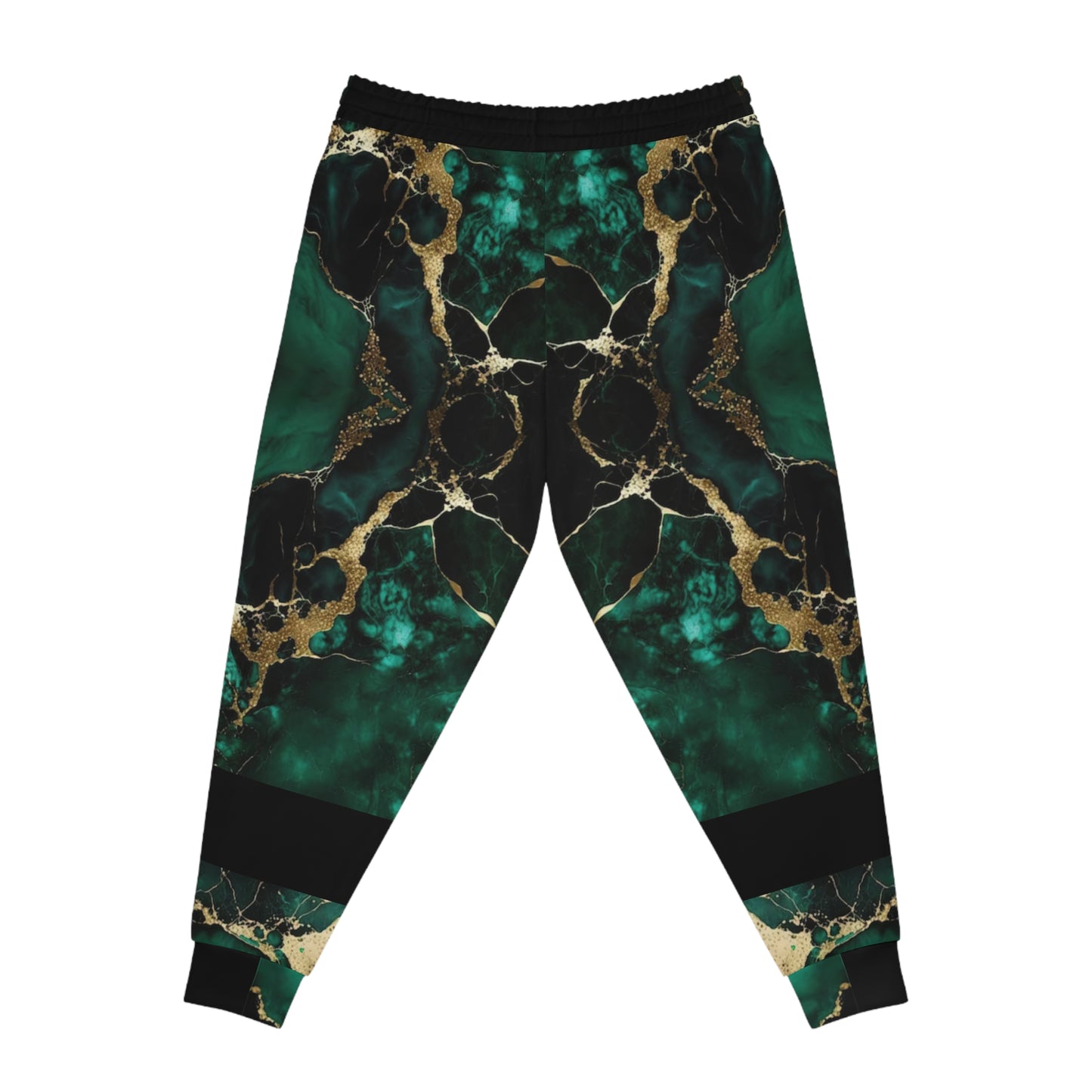 IN MY PRIME Green/Gold Marble Athletic Joggers-SMALL-3XL
