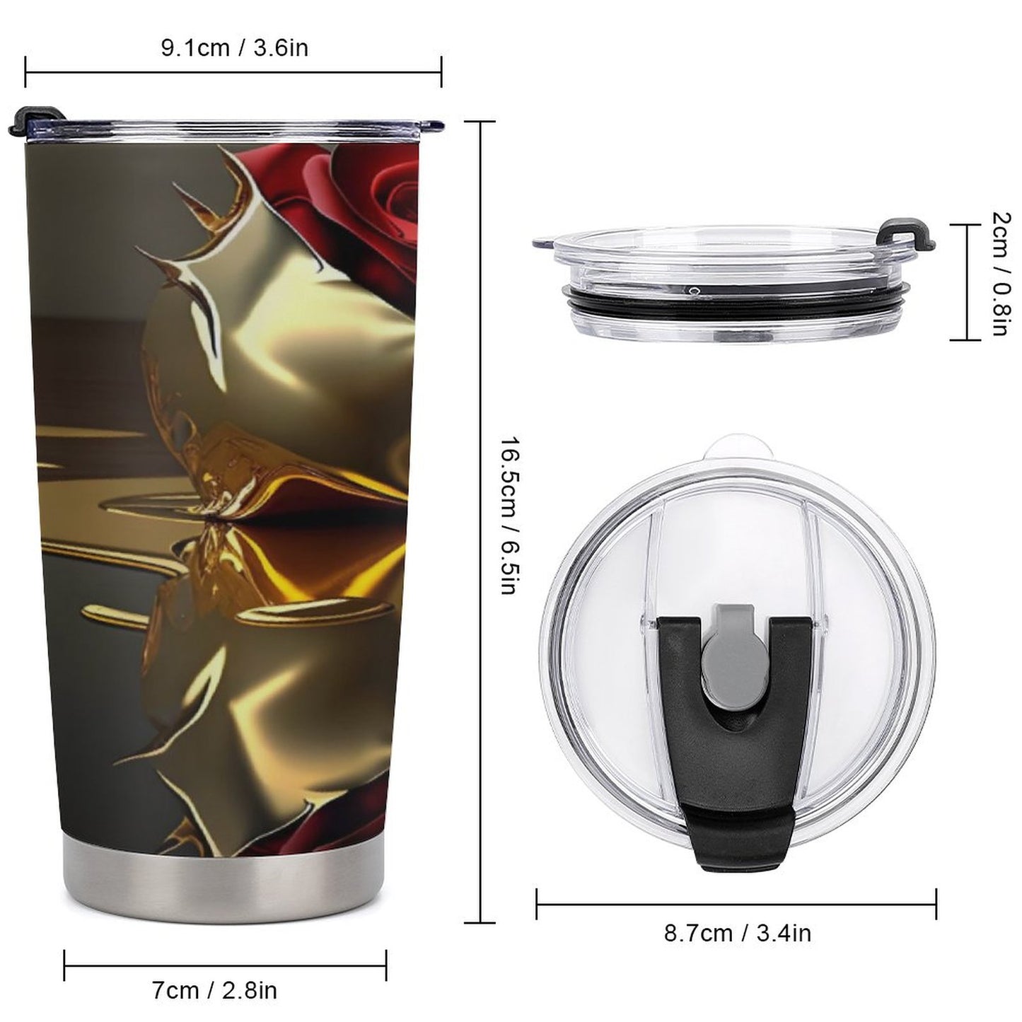 Car Travel Coffee Mug with Lid (All-Over Printing)