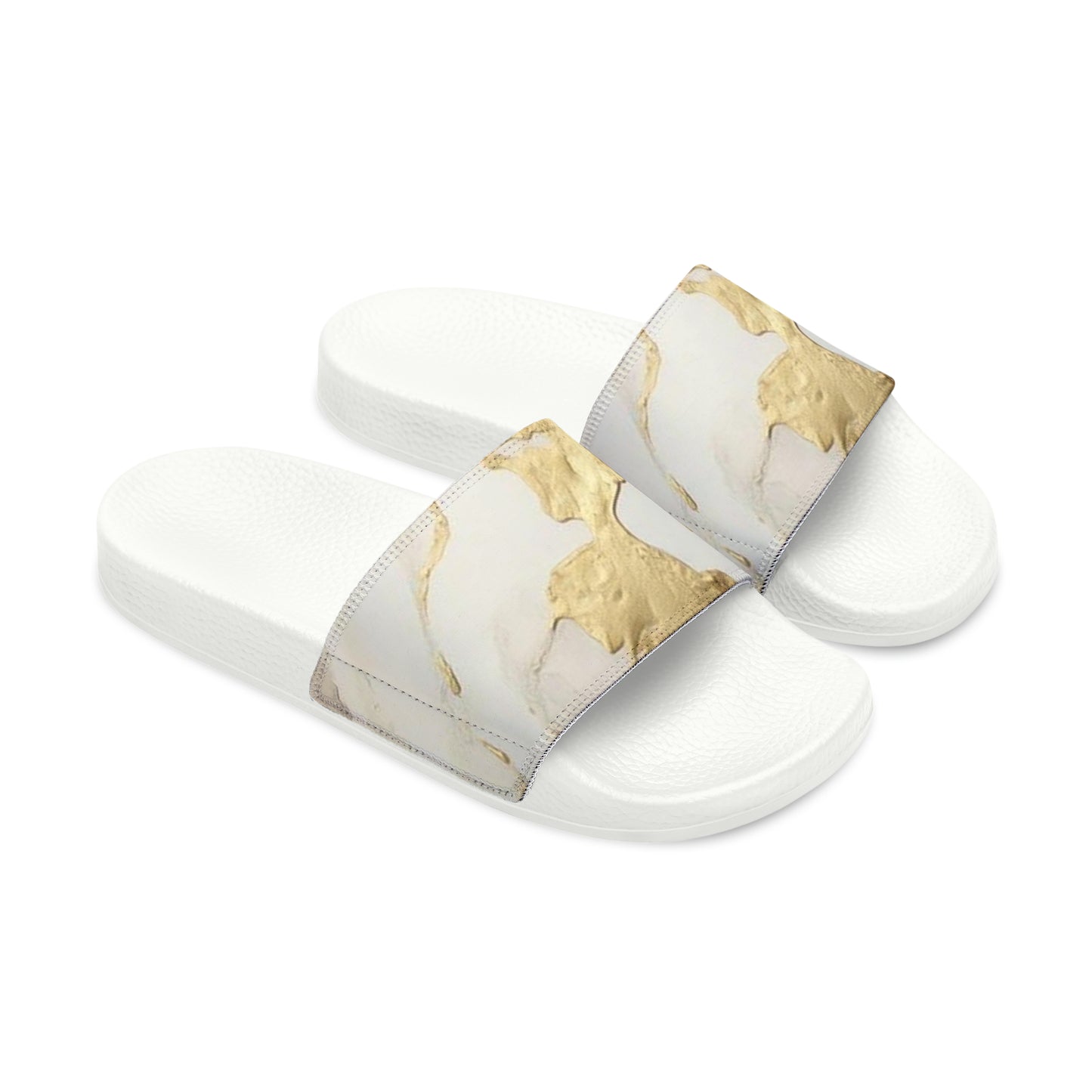 GOLD FOIL 3D Women's Slide Sandals (black or white soles)