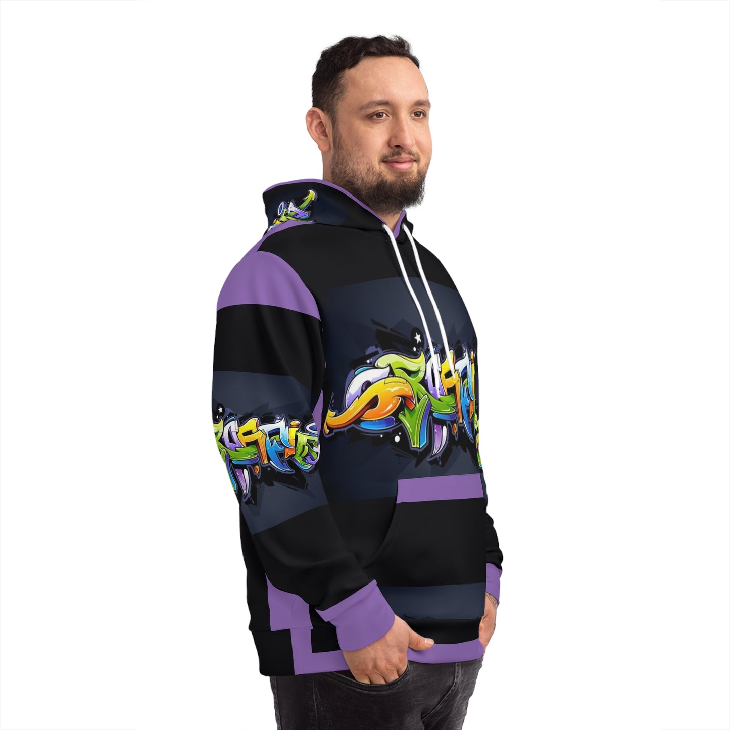 COLORFUL GRAFFITI UNISEX black/purple Fashion Hoodie