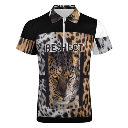 Men's Short Sleeve POLO Shirt with Zipper B470 (All-Over Printing)