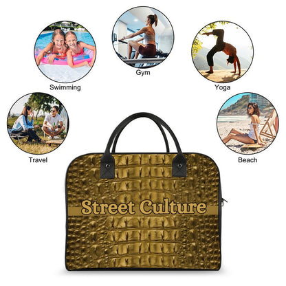 STREET CULTURE Alligator Travel Bag with double zippers (waterproof)