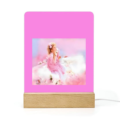 Acrylic Night Light with Wooden Base