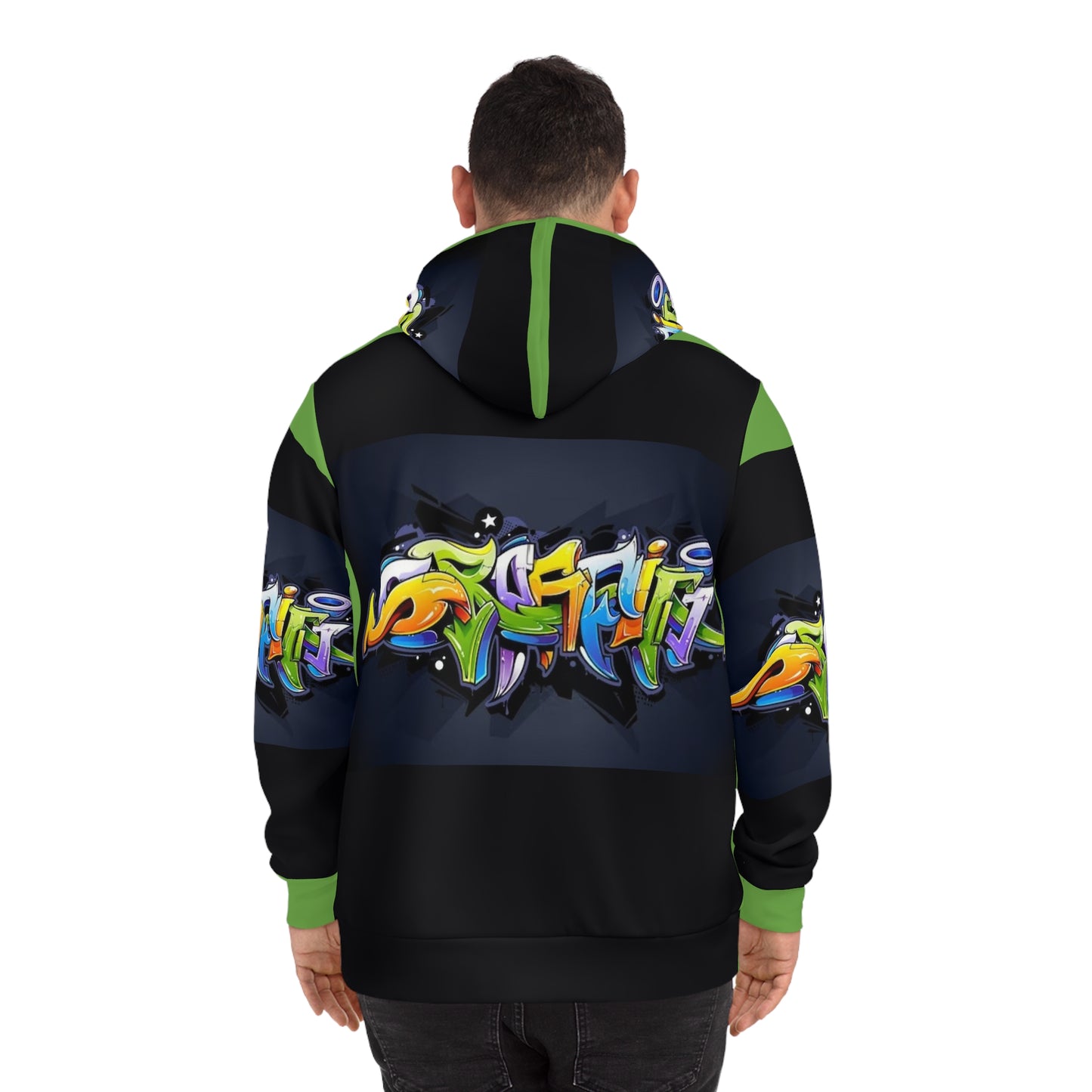 COLORFUL GRAFFITI UNISEX black/lime Fashion Hoodie