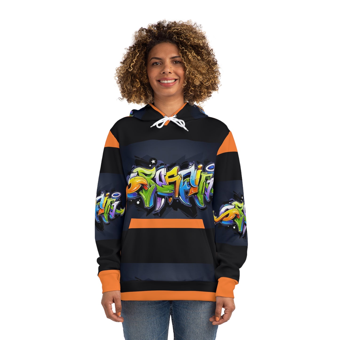 COLORFUL GRAFFITI UNISEX black/orange Fashion Hoodie