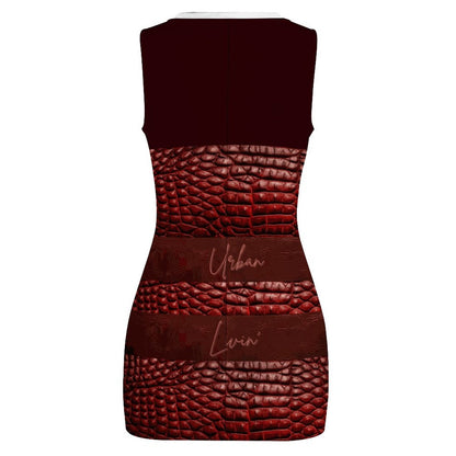 Cutout Bodycon Slim Fit Dress BEQ (All-Over Printing)