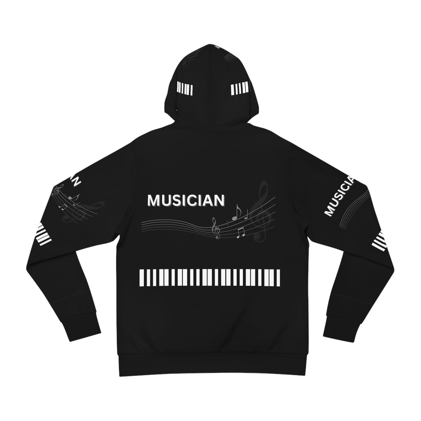 MUSICIAN'S PIANO Unisex Black Fashion Hoodie