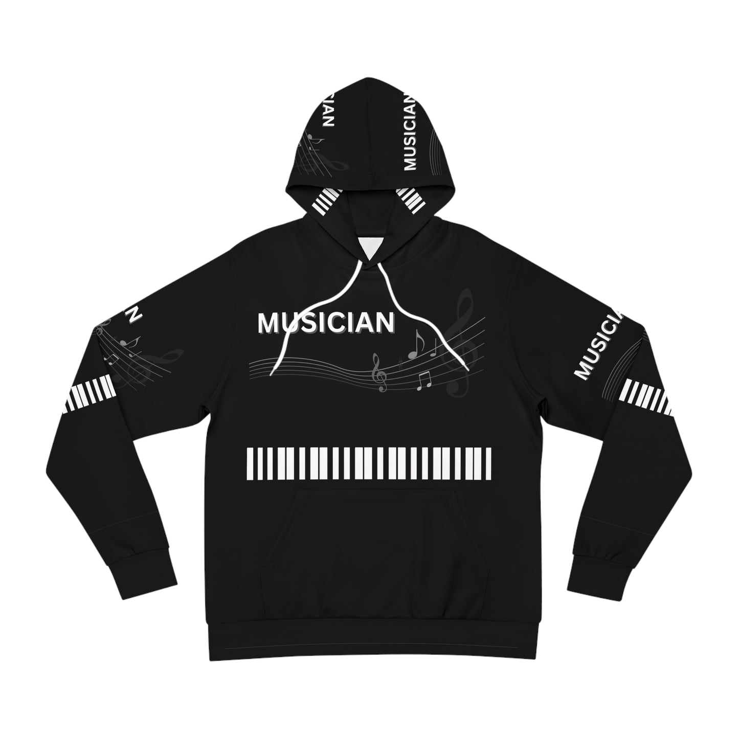 MUSICIAN'S PIANO Unisex Black Fashion Hoodie