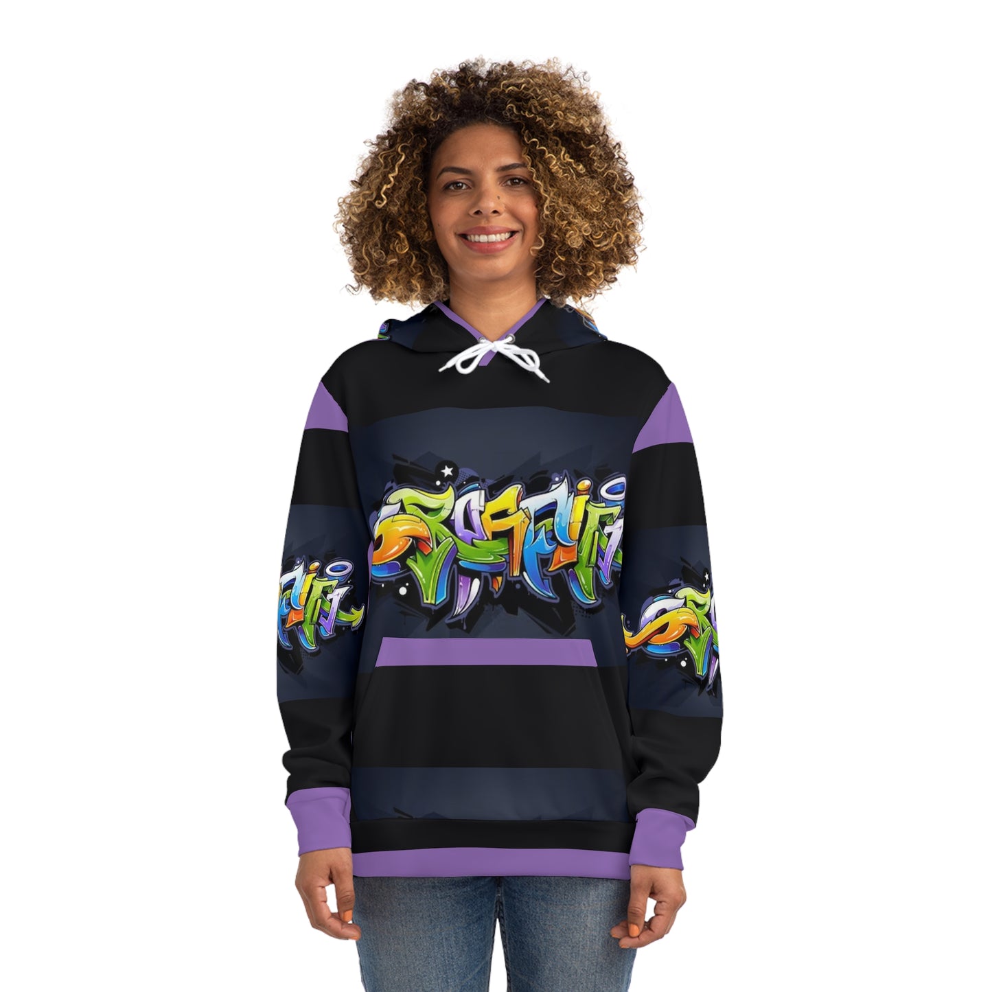 COLORFUL GRAFFITI UNISEX black/purple Fashion Hoodie
