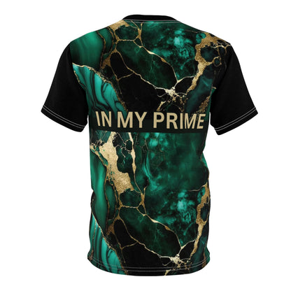 IN MY PRIME GREEN & GOLD MARBLE Tee (4 oz=thin/6 oz. thick)