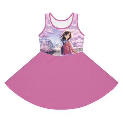 SCHOOL GIRL Girls' Sleeveless Sundress (pink)