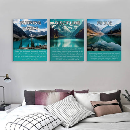 Vertical Multicolor Framed Wall Art-4:5 Aspect Ratio(One-sided Printing)BURNING DESIRE/DISCIPLINE/FOCUS