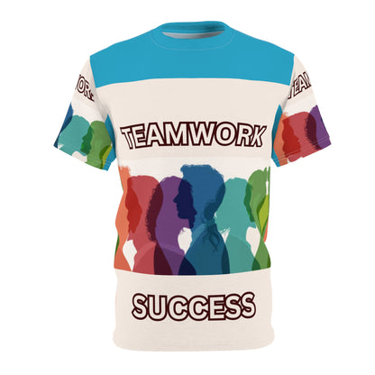 TEAMWORK SUCCESS Unisex Tee on turquoise (for groups or events)