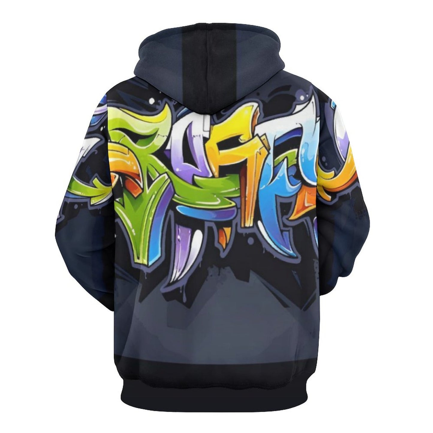 COLORFUL GRAFFITI  Hoodie with Double-layer Cap-SMALL-6XL