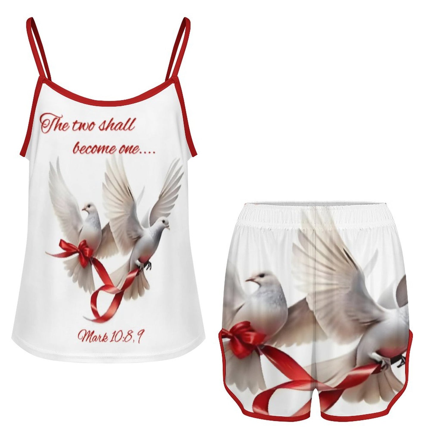 160gsm Ice Silk Camisole Pajama Set(All-Over Printing)