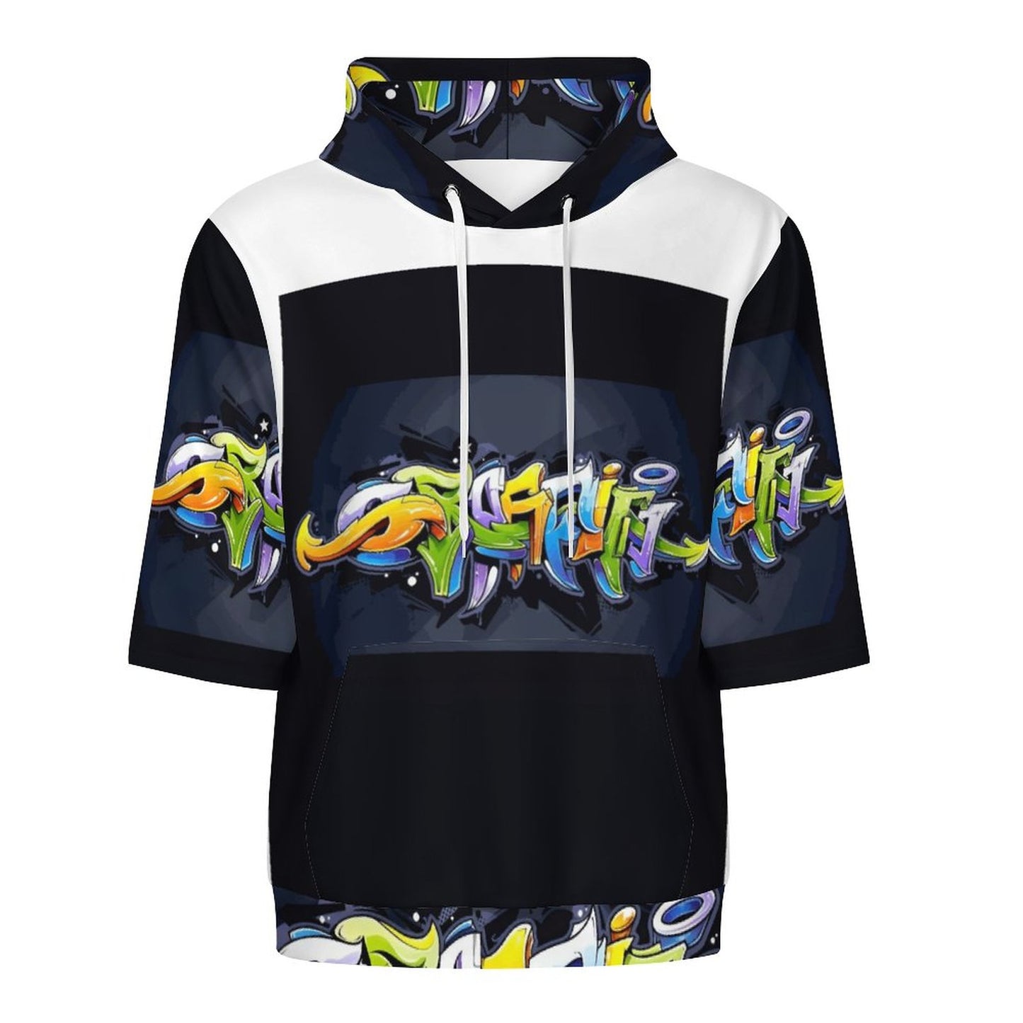 COLORFUL GRAFFITI Short Sleeve Hoodie-SMALL-6XL