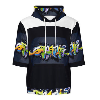 COLORFUL GRAFFITI Short Sleeve Hoodie-SMALL-6XL