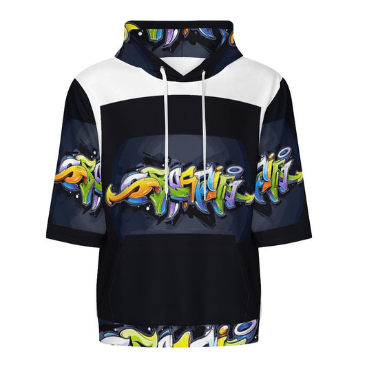 COLORFUL GRAFFITI Short Sleeve Hoodie-SMALL-6XL