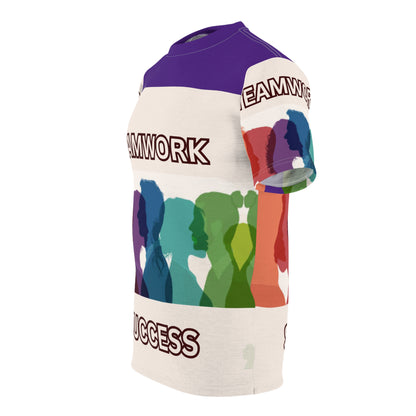 TEAMWORK SUCCESS Unisex Tee on purple (for groups or events)