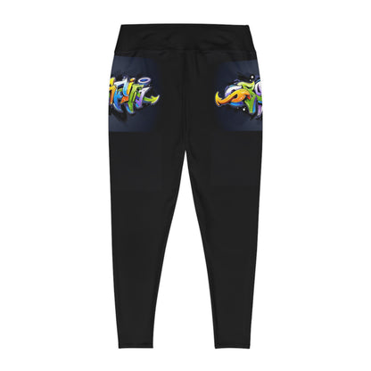 COLORFUL GRAFFITI PLUS SIZE Leggings-*2XL-6XL