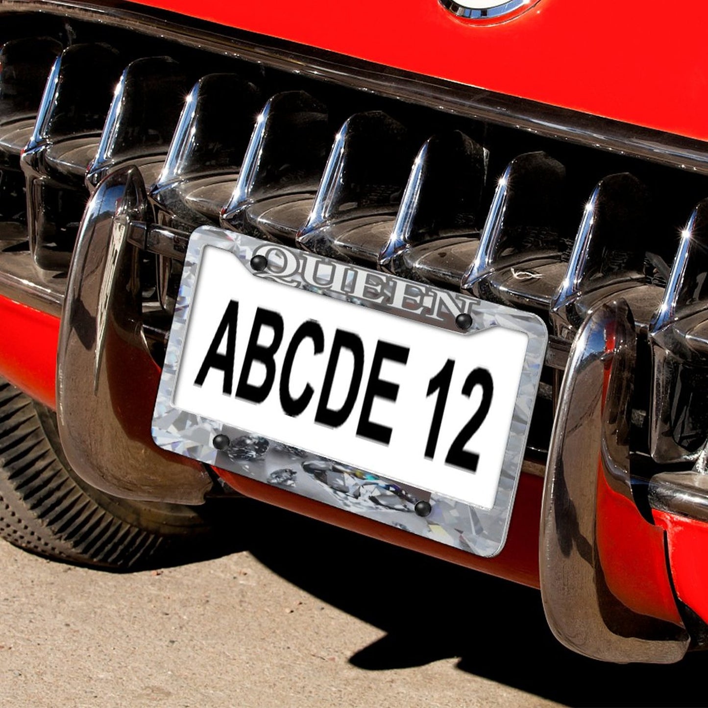 License Plate Frames with 4 Round Holes (1 Pair)