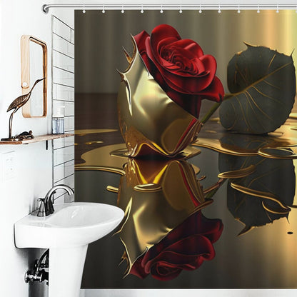 ROSE IN GOLD Shower Curtain-66x72Inch (168x183cm)