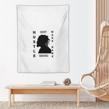 Wall Art with Vertical Tapestry