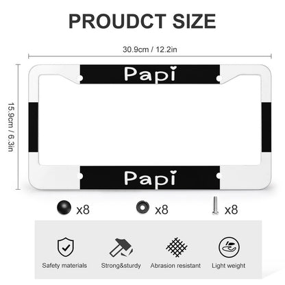 License Plate Frames with 4 Round Holes (1 Pair)-PAPI
