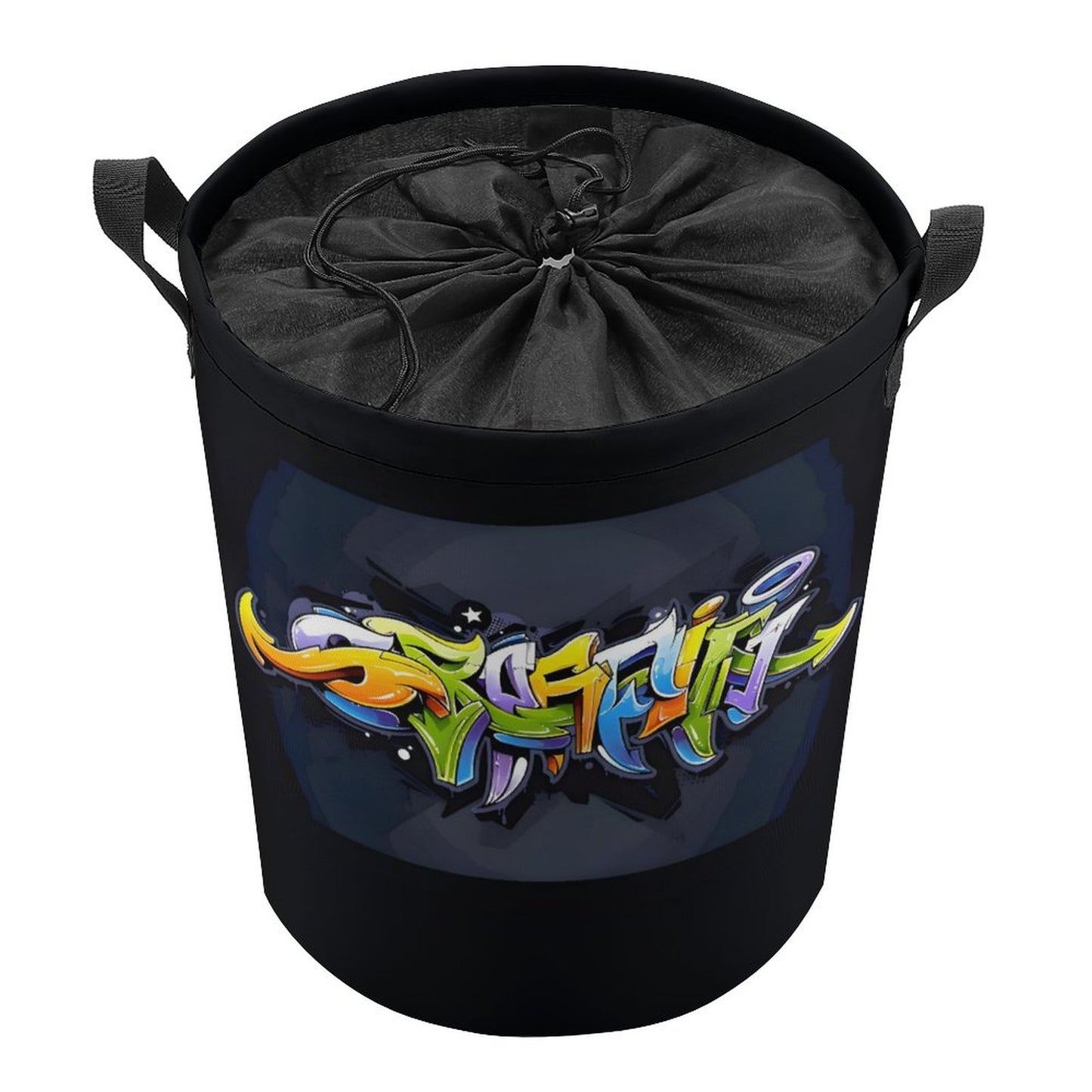 COLORFUL GRAFFITI Drawstring collapsible Laundry Basket