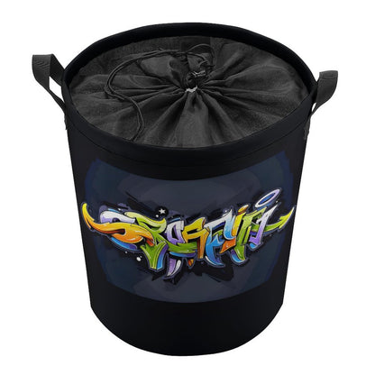 COLORFUL GRAFFITI Drawstring collapsible Laundry Basket