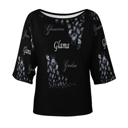 180gsm Women’s Off the Shoulder Half-Sleeve T-shirt BAT (All-Over Printing)