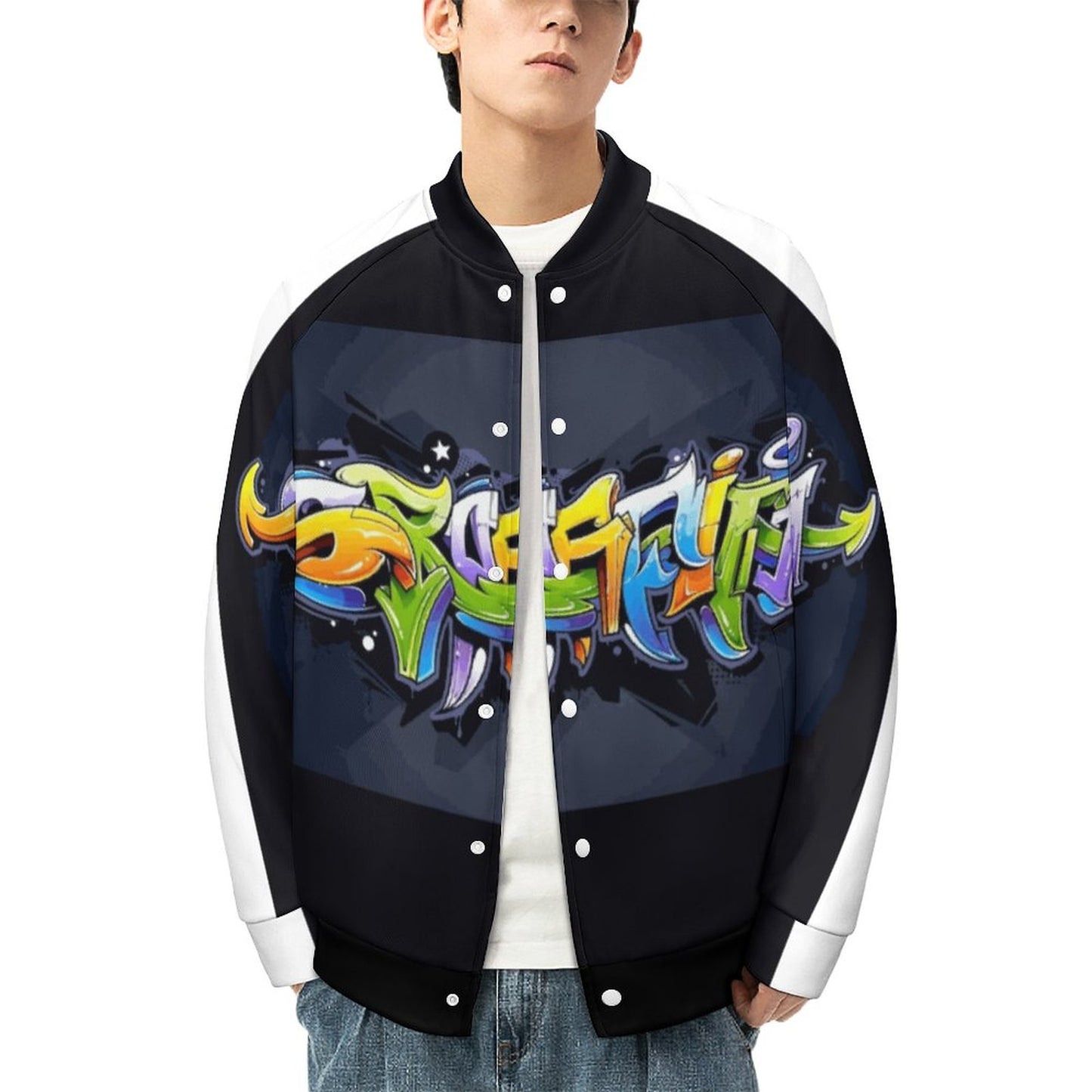 COLORFUL GRAFFITI Men's Baseball Jacket-*2XS-6XL