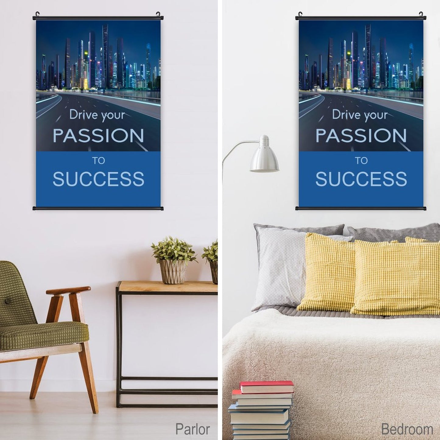 Canvas Hanging Poster with Scrolls-16"x24"/ 40x60cm