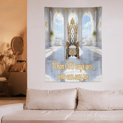 Wall Art with Vertical Tapestry