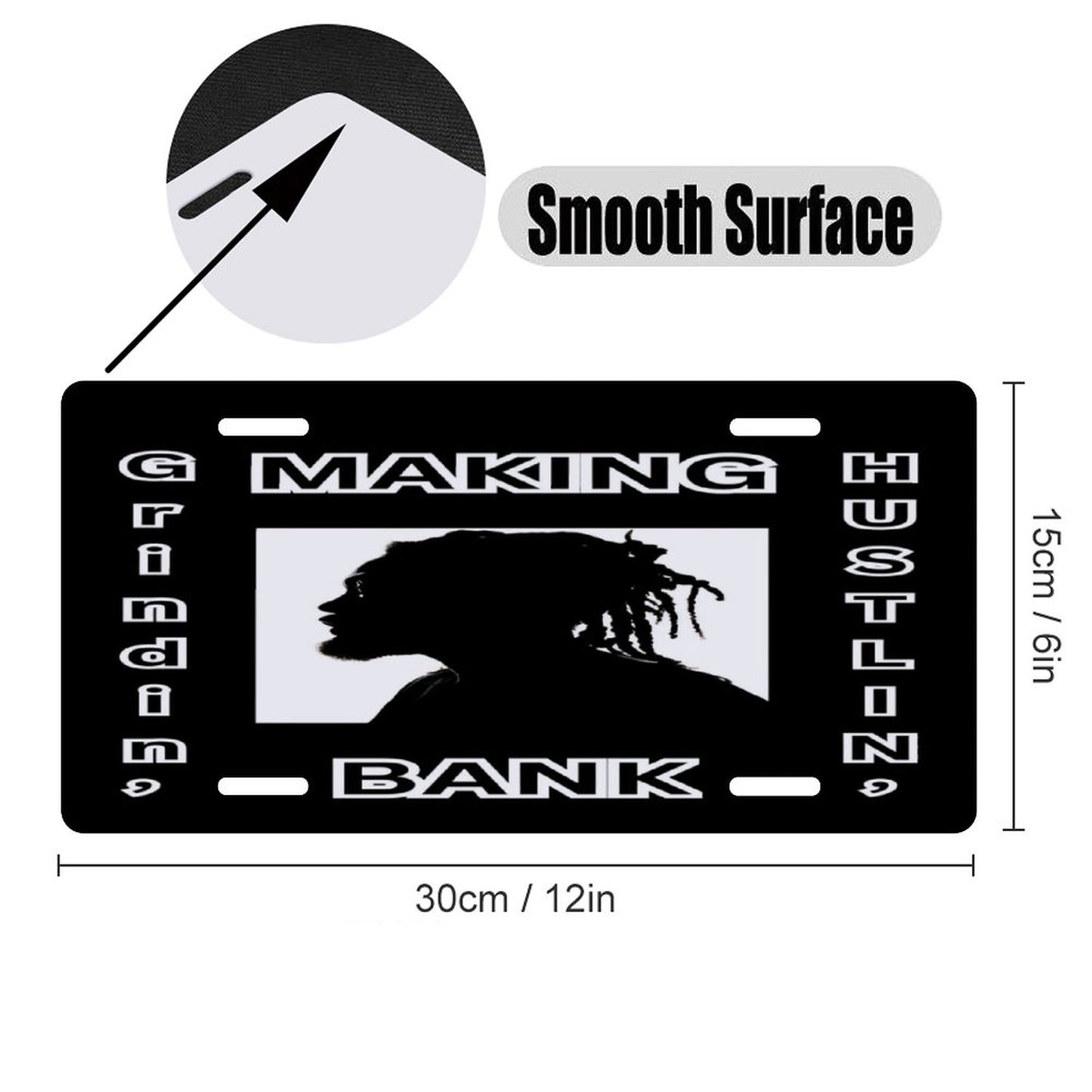 Car License Plate-11.8”x5.9”-MAKING BANK