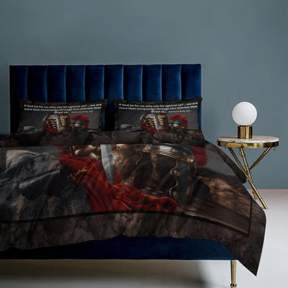 TWIN 3-Piece Bedding Set-86"×70"/ 218×177cm (Dual-sided Printing)-MORE THAN A CONQUERER