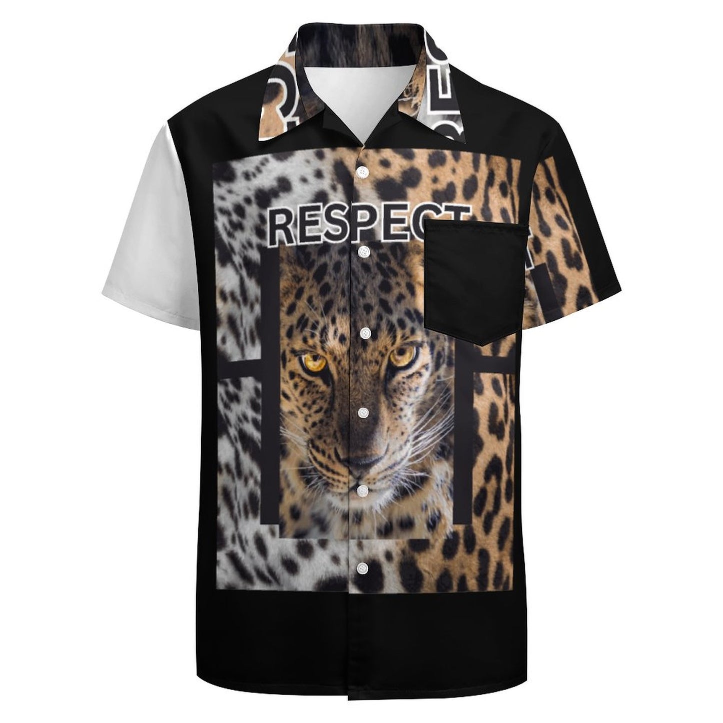 Men's Short SleeveT-Shirts with Pocket and All-Over printing Design NS
