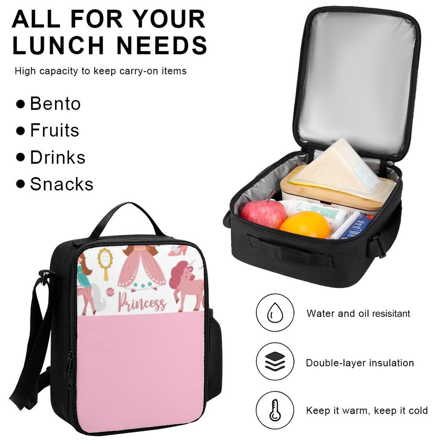 Set of 3 Bags (Shoulder Bag Lunch Bag & Pencil Pouch)
