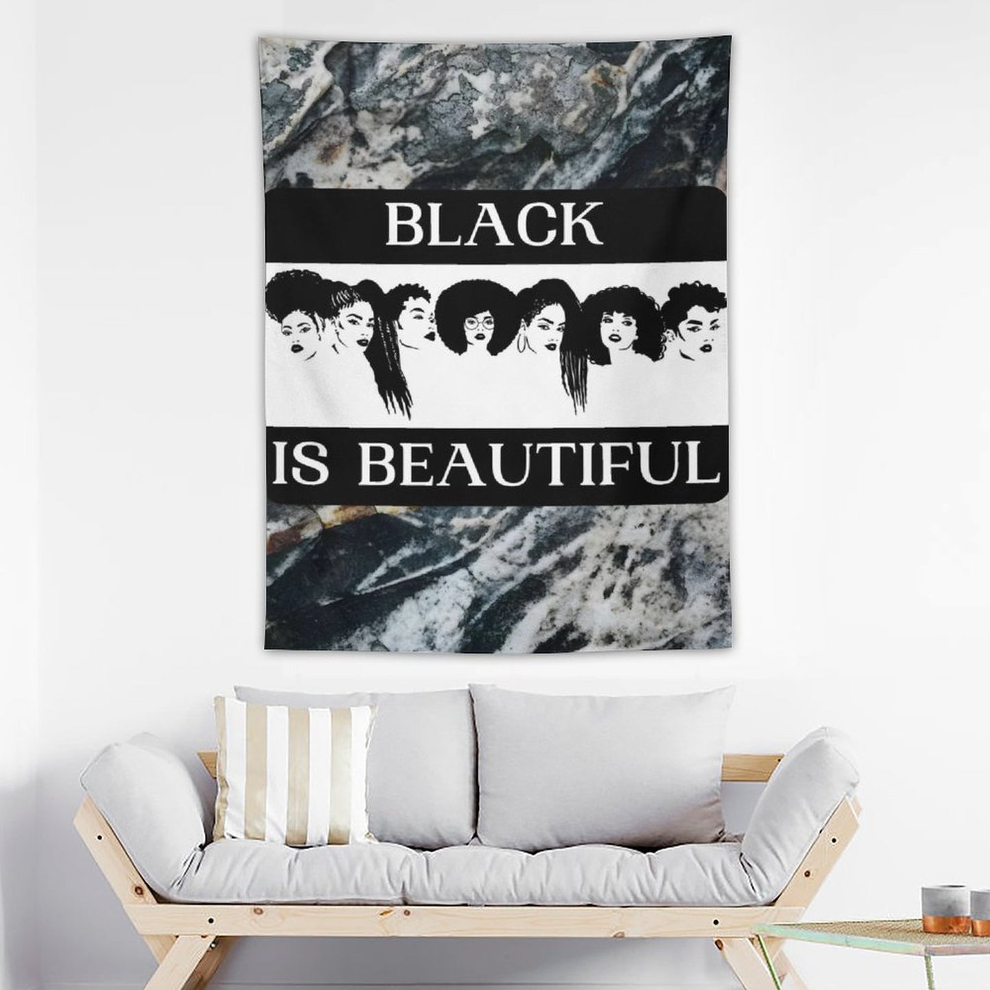 Wall Art with Vertical Tapestry