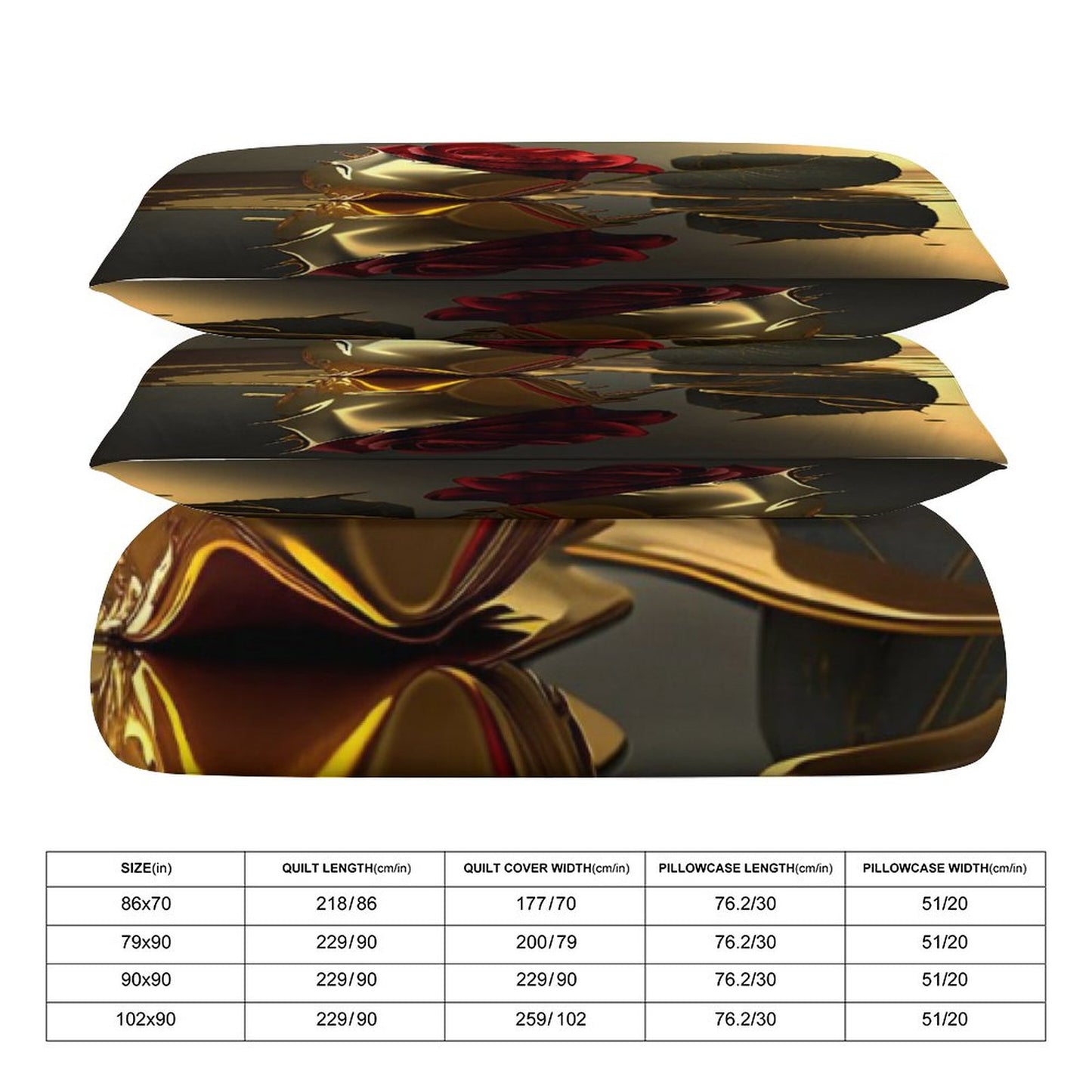 3-Piece Bedding Set-86"×70"/ 218×177cm (Dual-sideded Printing)