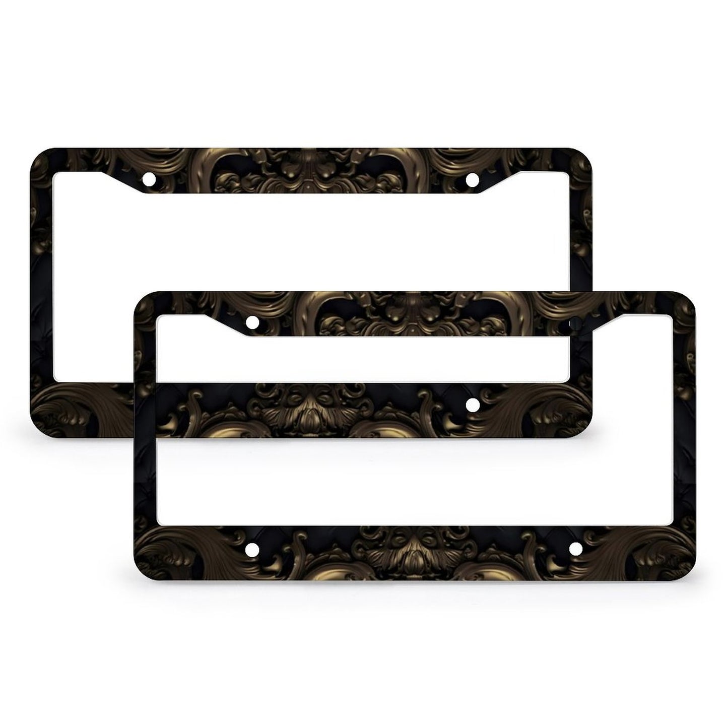 License Plate Frames with 4 Round Holes (1 Pair)