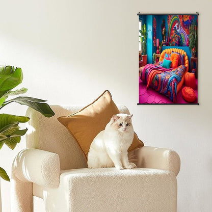 Canvas Hanging Poster with Scrolls-16"x24"/ 40x60cm
