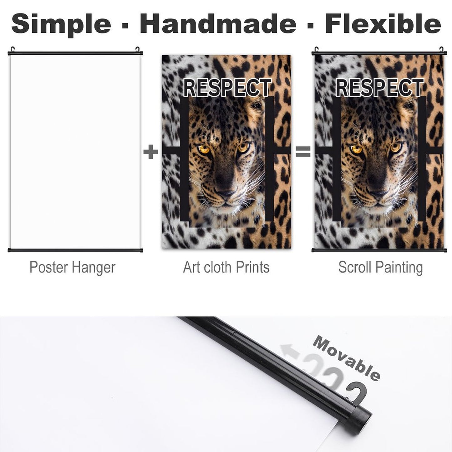 Canvas Hanging Poster with Scrolls-16"x24"/ 40x60cm