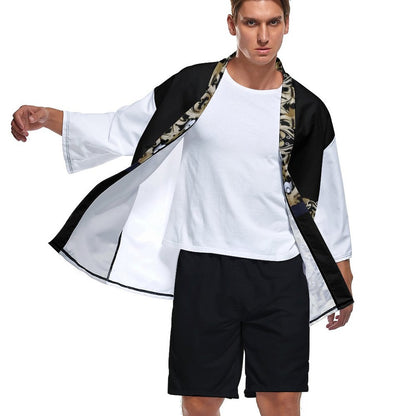Drop Shoulder Male Kimono Cardigan(All-Over Printing)