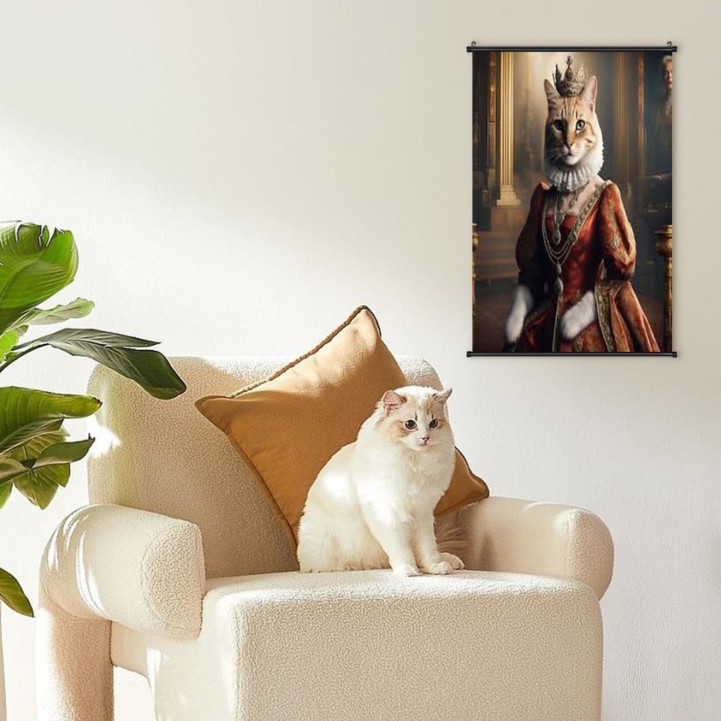 Canvas Hanging Poster with Scrolls-16"x24"/ 40x60cm-CAT QUEEN