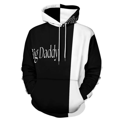 Men's Cool Hoodie with Double-layer Cap- S-6XL-BIG DADDY b/w
