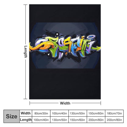 COLORFUL GRAFFITI Plush Flannel Blanket-60"x80" (Dual-sided Image)