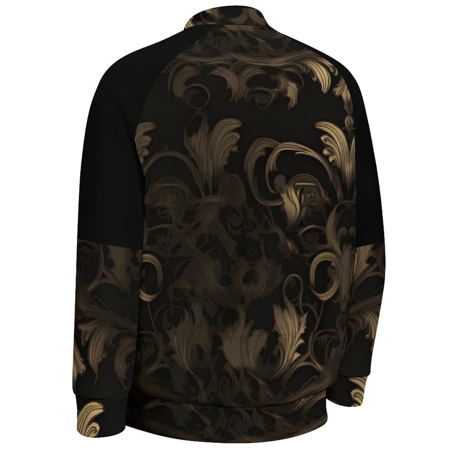 BLACK & GOLD ACCENT Baseball Jacket-2XS-6XL