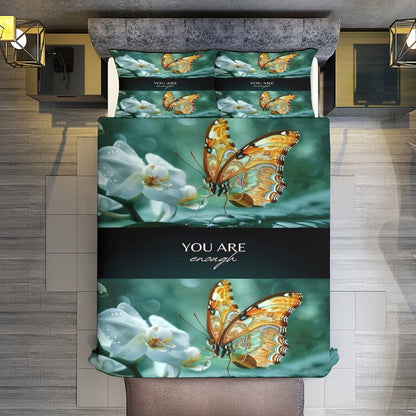 3-Piece Bedding Set (KING/CALIFORNIA KING)-102"x90"/ 259x229cm (Dual-sided Printing)-YOU ARE ENOUGH